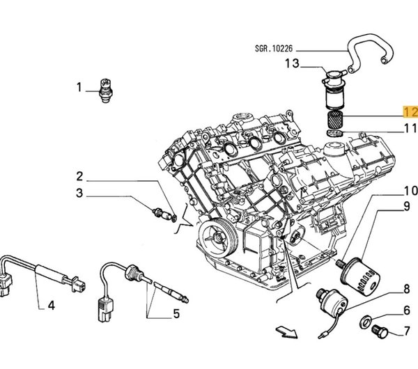 7805093000 - Filter für Kurbelgehäuseentlüftung - Lancia Thema V6