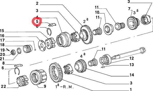 4294359 - neue Gleitsteine Synchronisierung 2. Gang  Fiat 126 - 500