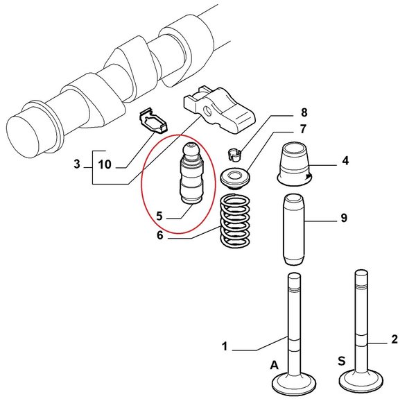 46475925 - neuer original FCA hydraulische Ventilstößelsatz ( VPE = 4 Stück )