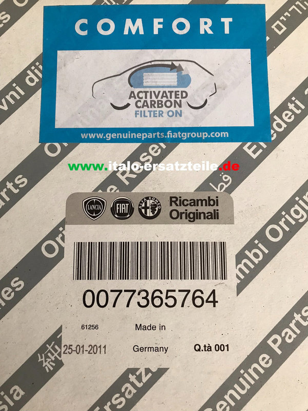 77365764 - neuer original FCA Carbon Innenraumfilter - Aktivkohlefilter